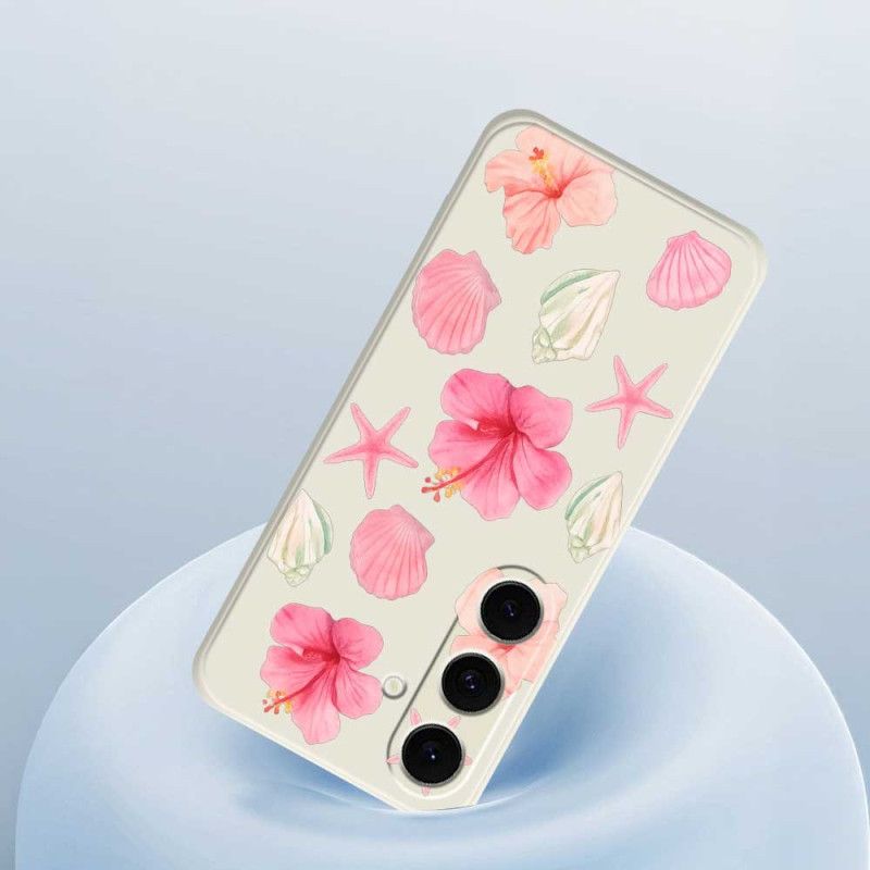 Cover Hoesje Samsung Galaxy S25 Fe Telefoonhoesje Siliconen Met Bloemen En Schelpen