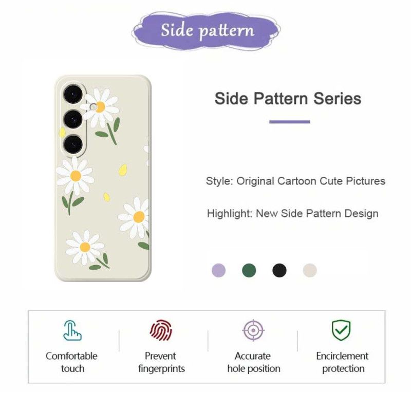 Cover Hoesje Samsung Galaxy S25 Fe Telefoonhoesje Siliconen Met Madeliefjes