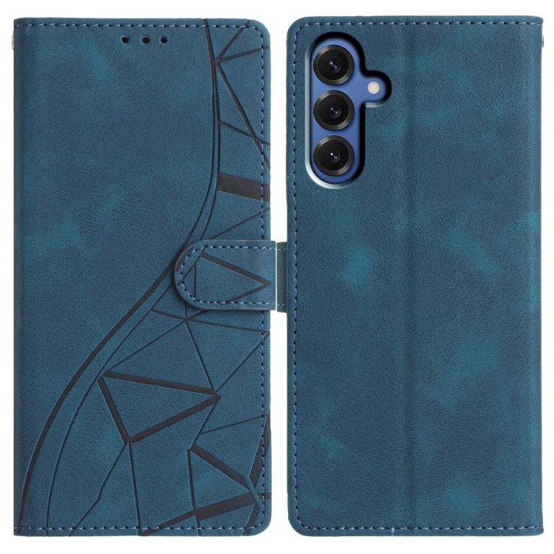 Flip Case Leren Samsung Galaxy S25 Fe Driehoekig Patroon