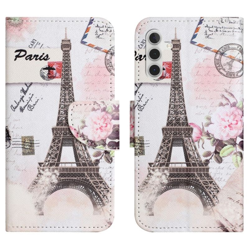 Flip Case Leren Samsung Galaxy S25 Fe Eiffeltoren