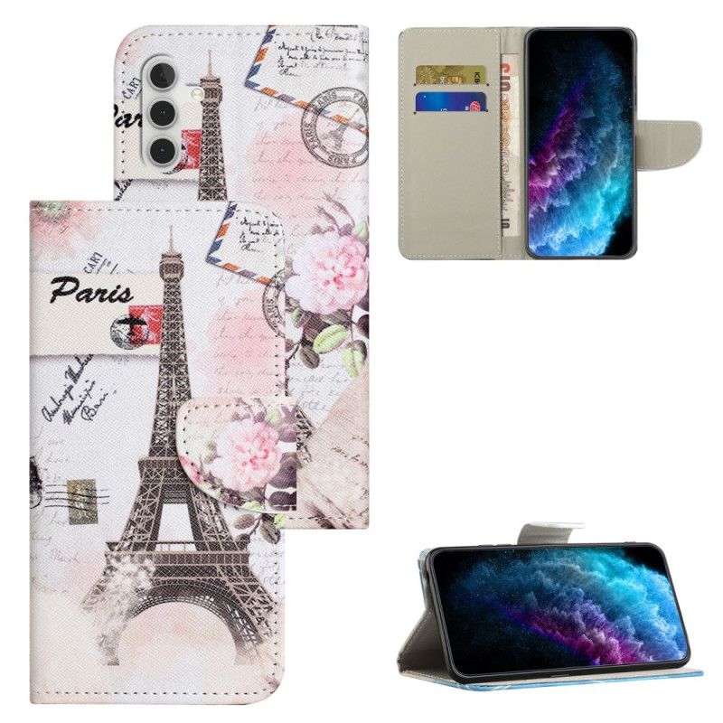 Flip Case Leren Samsung Galaxy S25 Fe Eiffeltoren