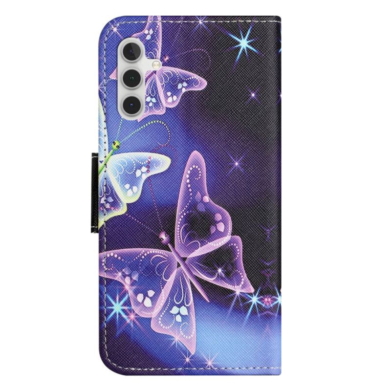 Flip Case Leren Samsung Galaxy S25 Fe Sprankelende Vlinders