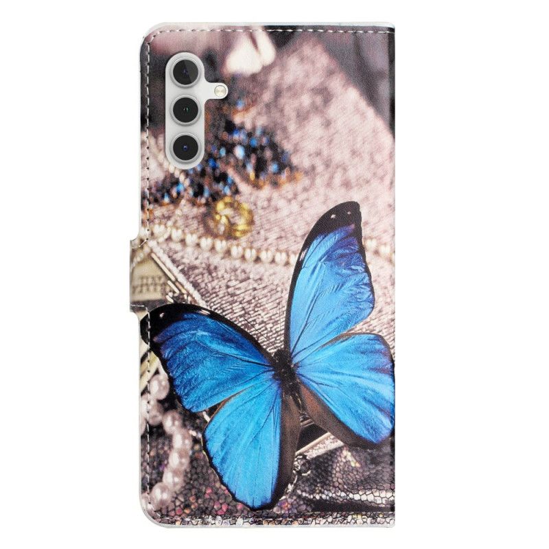Folio-hoesje Samsung Galaxy S25 Fe Telefoonhoesje Klassieke Blauwe Vlinder