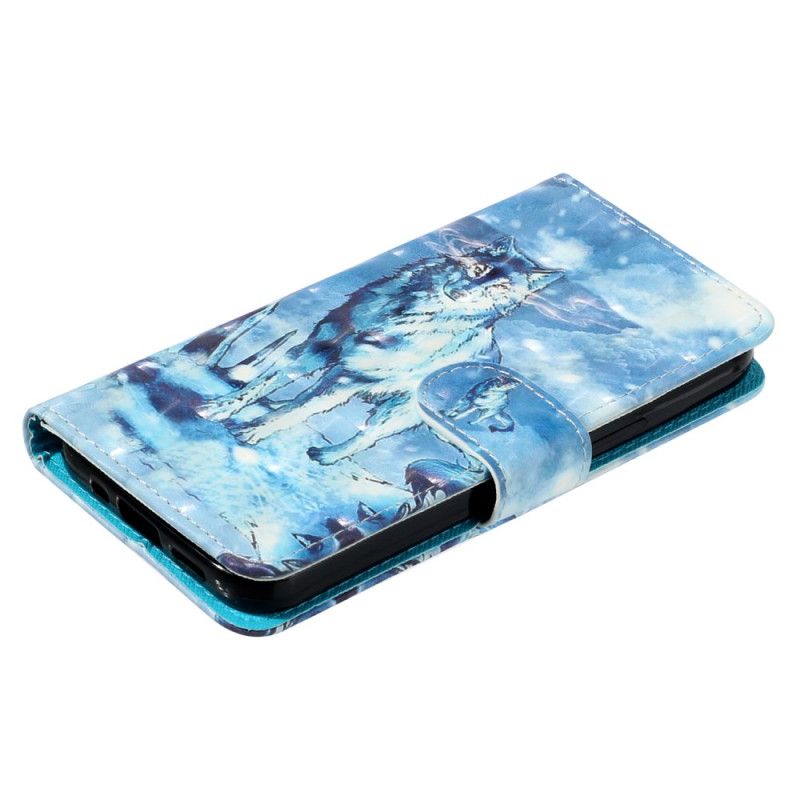 Folio-hoesje Samsung Galaxy S25 Fe Telefoonhoesje Sneeuwwolf Met Koord