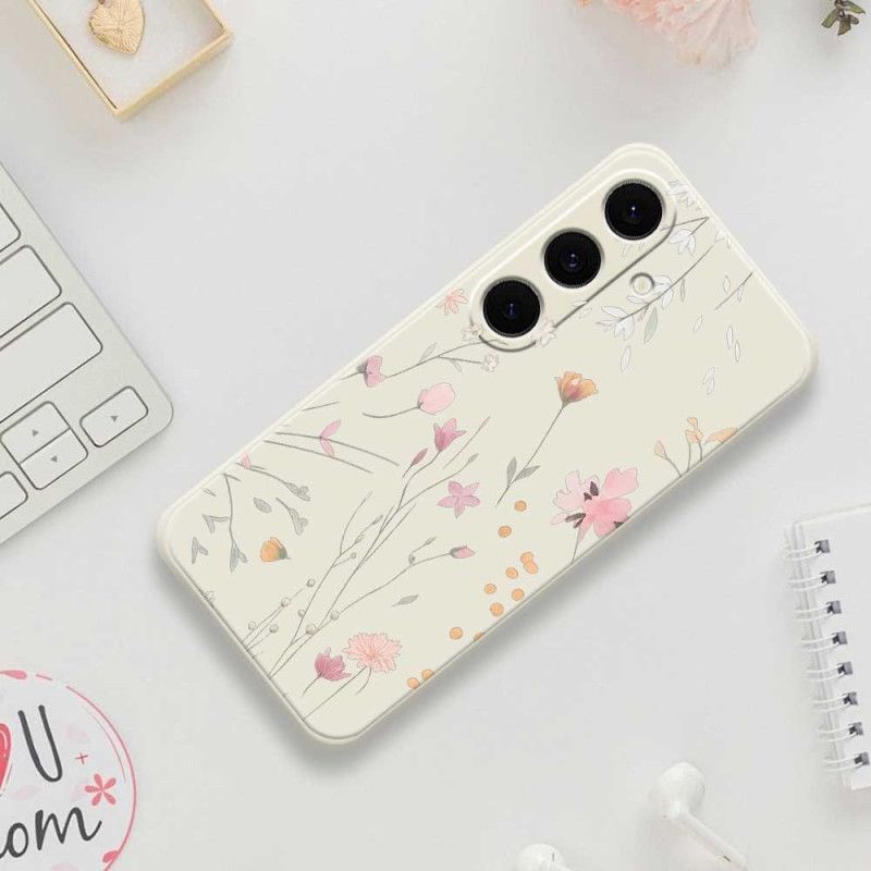 Hoesje Samsung Galaxy S25 Fe Kleurrijke Siliconen Bloemen Bescherming Hoesje