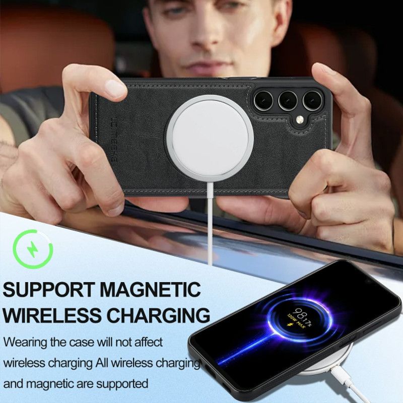 Hoesje Samsung Galaxy S25 Fe Magsafe Compatibel Leerstijl