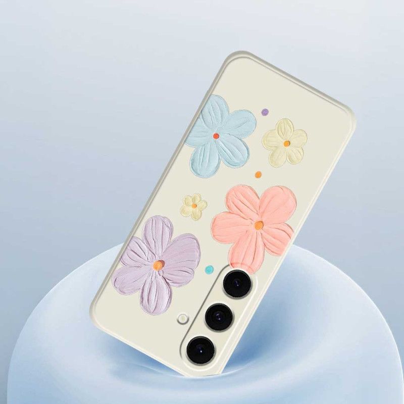 Hoesje Samsung Galaxy S25 Fe Siliconen Met Pastelkleurige Bloemen Bescherming Hoesje