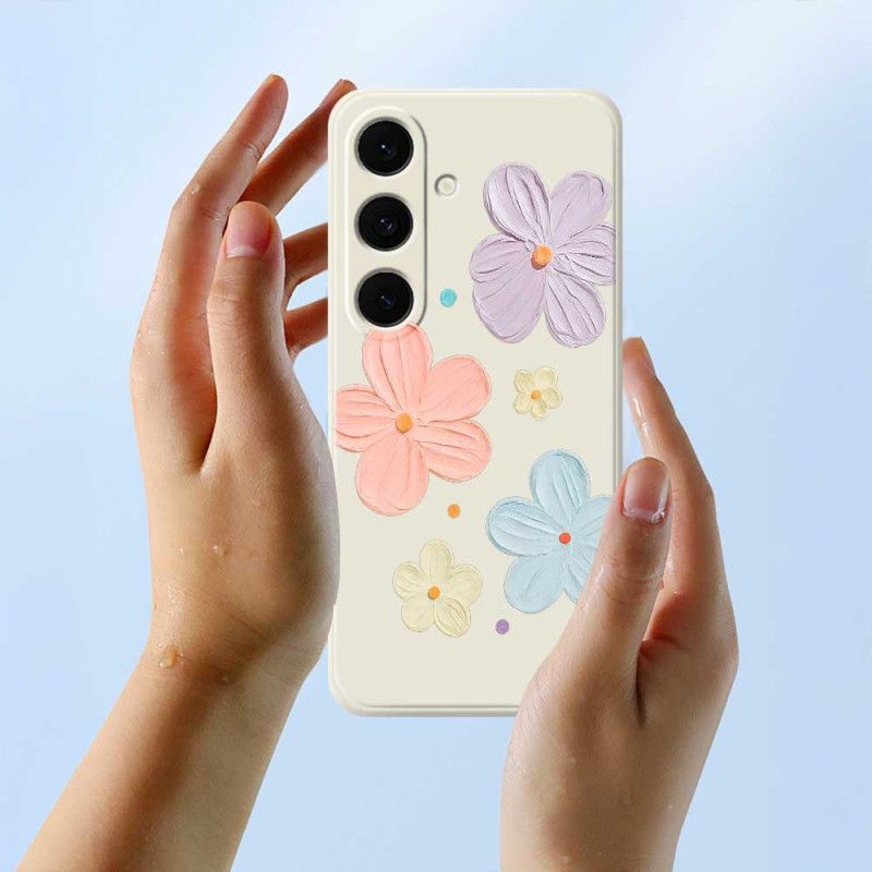 Hoesje Samsung Galaxy S25 Fe Siliconen Met Pastelkleurige Bloemen Bescherming Hoesje
