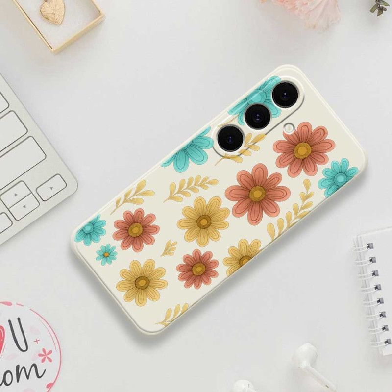 Hoesje Voor Samsung Galaxy S25 Fe Siliconen Met Bloemen