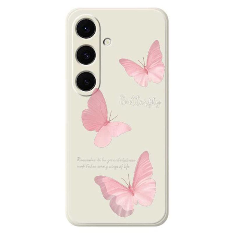 Hoesje Voor Samsung Galaxy S25 Fe Siliconen Met Roze Vlinder