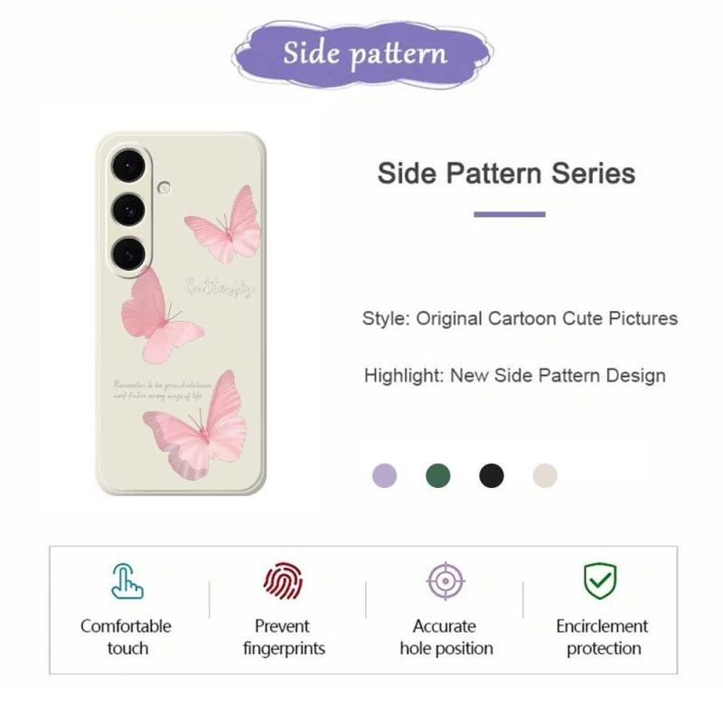 Hoesje Voor Samsung Galaxy S25 Fe Siliconen Met Roze Vlinder