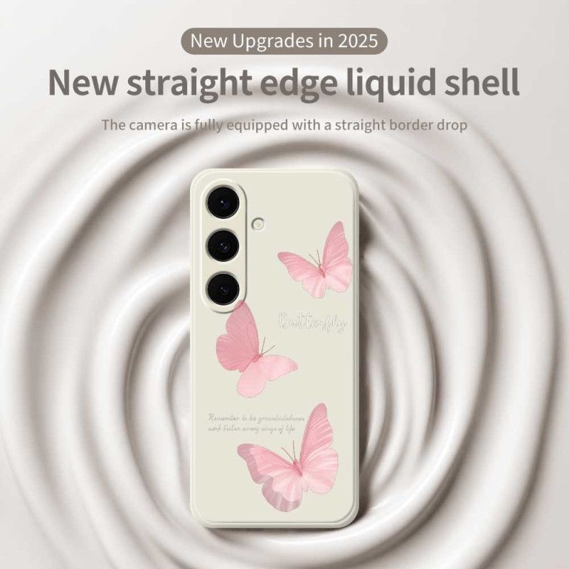 Hoesje Voor Samsung Galaxy S25 Fe Siliconen Met Roze Vlinder