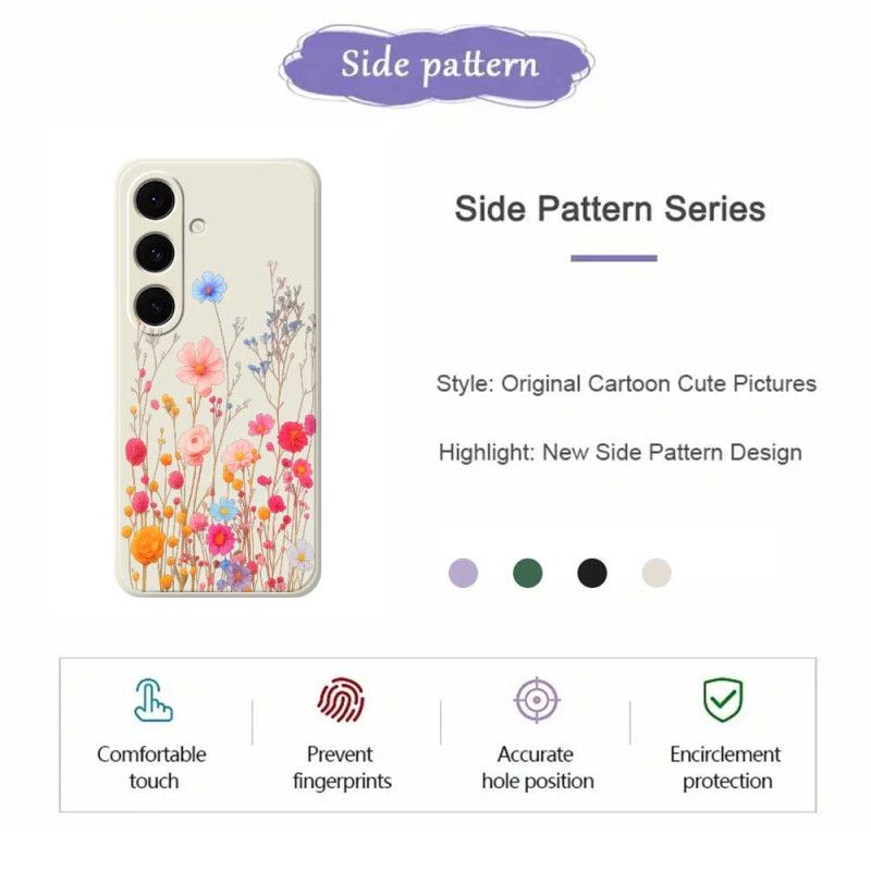 Hoesje Voor Samsung Galaxy S25 Fe Siliconen Met Wilde Bloemen