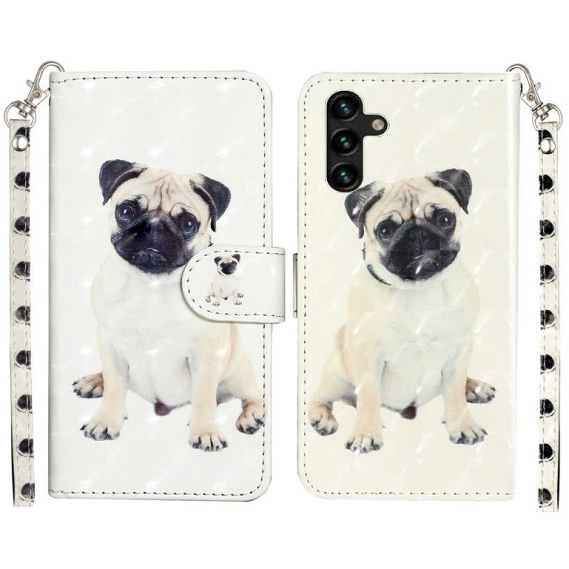 Leren Hoesje Samsung Galaxy S25 Fe Hond Met Koord Bescherming Hoesje