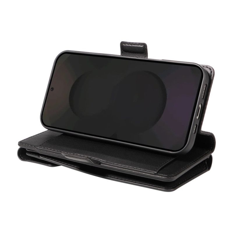 Leren Hoesje Samsung Galaxy S25 Fe Kaarthouder En Polsbandje Bescherming Hoesje