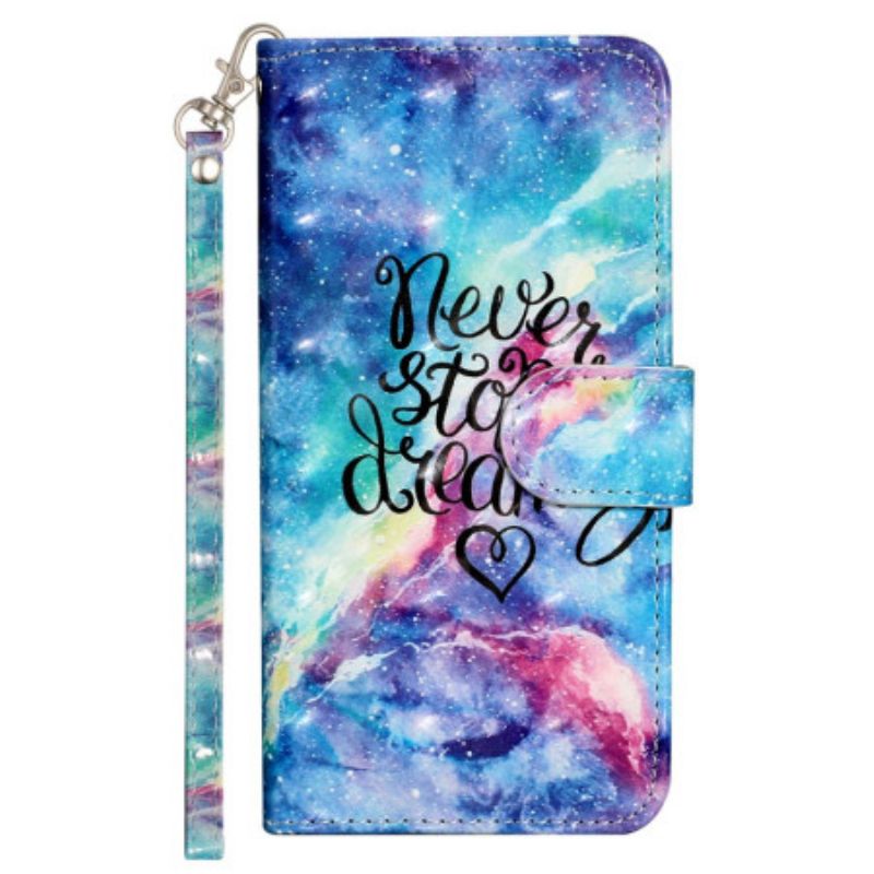Leren Hoesje Samsung Galaxy S25 Fe Never Stop Dreaming Met Koord Bescherming Hoesje