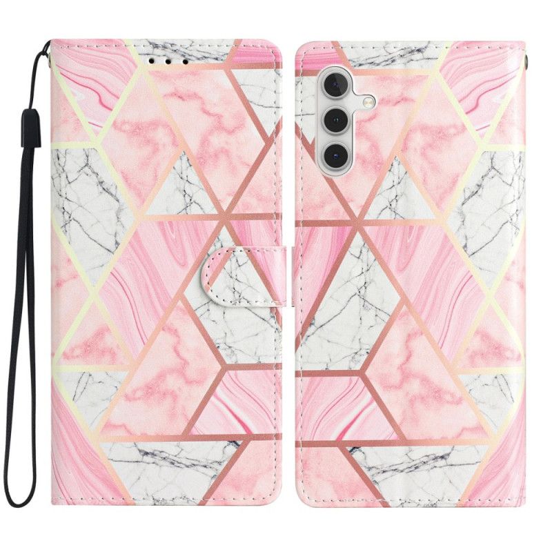 Leren Hoesje Samsung Galaxy S25 Fe Roze Marmer