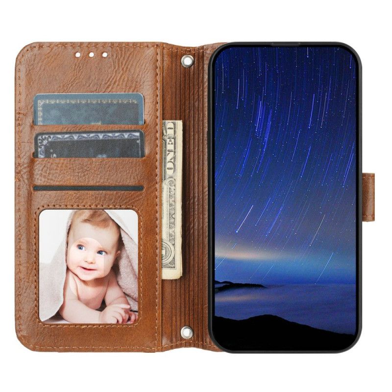 Leren Hoesje Samsung Galaxy S25 Fe Vintage Portemonnee