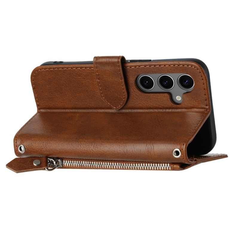 Leren Hoesje Samsung Galaxy S25 Fe Vintage Portemonnee