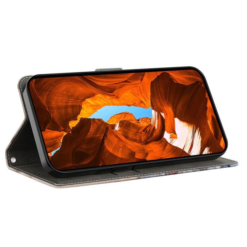 Leren Hoesje Voor Samsung Galaxy S25 Fe Donkere Rozen