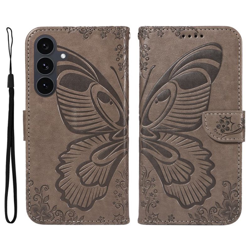 Leren Hoesje Voor Samsung Galaxy S25 Fe Grafische Vlinder