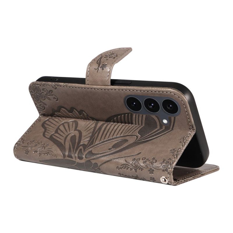 Leren Hoesje Voor Samsung Galaxy S25 Fe Grafische Vlinder