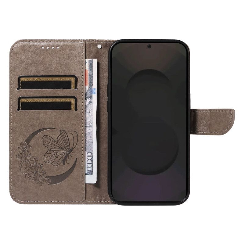 Leren Hoesje Voor Samsung Galaxy S25 Fe Grafische Vlinder