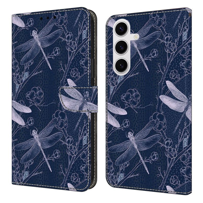 Leren Hoesje Voor Samsung Galaxy S25 Fe Libellenmotief