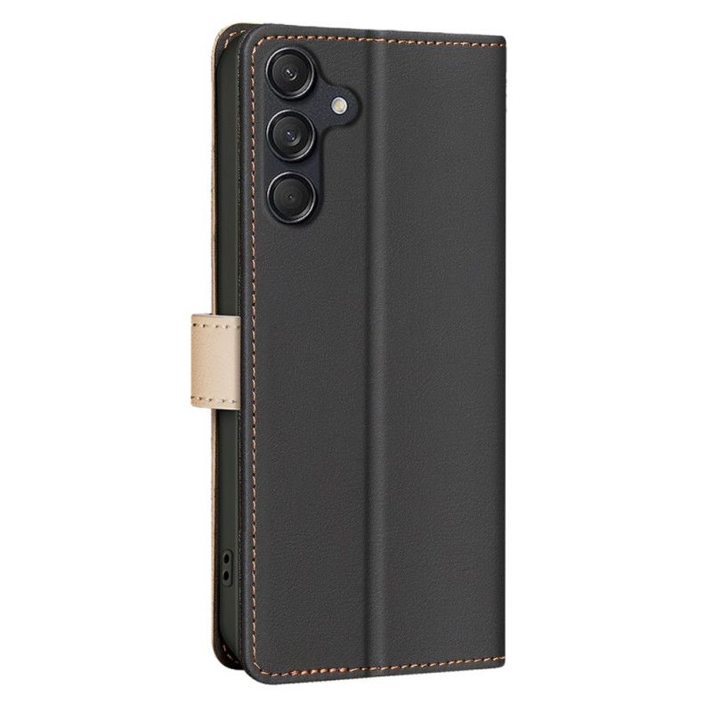 Leren Hoesje Voor Samsung Galaxy S25 Fe Tweekleurige Binfen Color