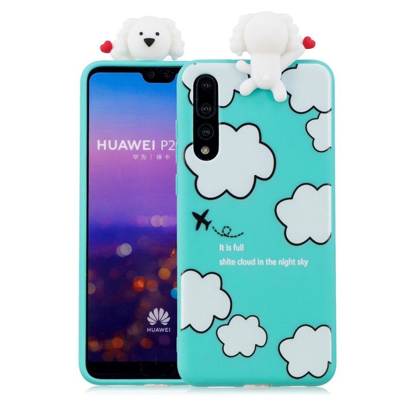 Case Hoesje Huawei P20 Pro Telefoonhoesje 3D Hond In De Wolken