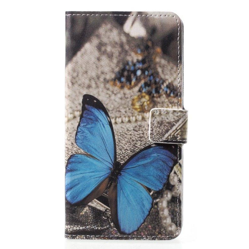 Flip Case Leren Huawei P20 Pro Blauwe Vlinder