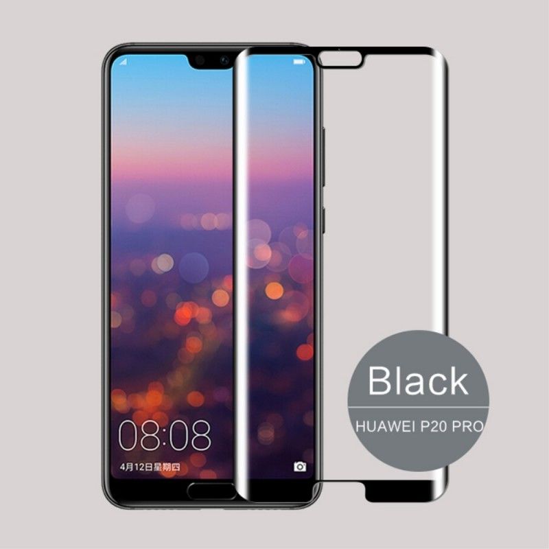 Gebogen Afdekking Van Gehard Glas Huawei P20 Pro Transparant Zwart Mofi