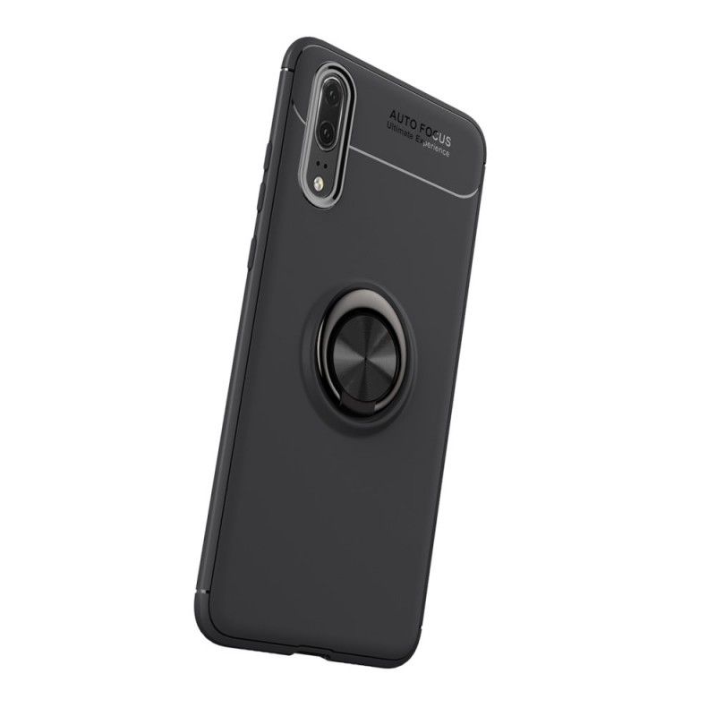 Hoesje Huawei P20 Pro Rood Zwart Roterende Ring