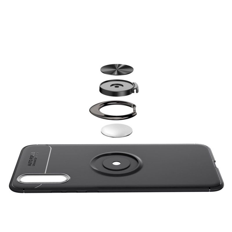 Hoesje Huawei P20 Pro Rood Zwart Roterende Ring