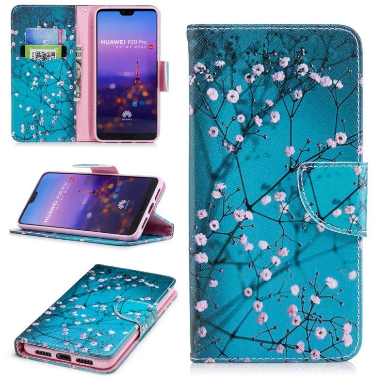 Leren Hoesje Huawei P20 Pro Bloeiende Boom