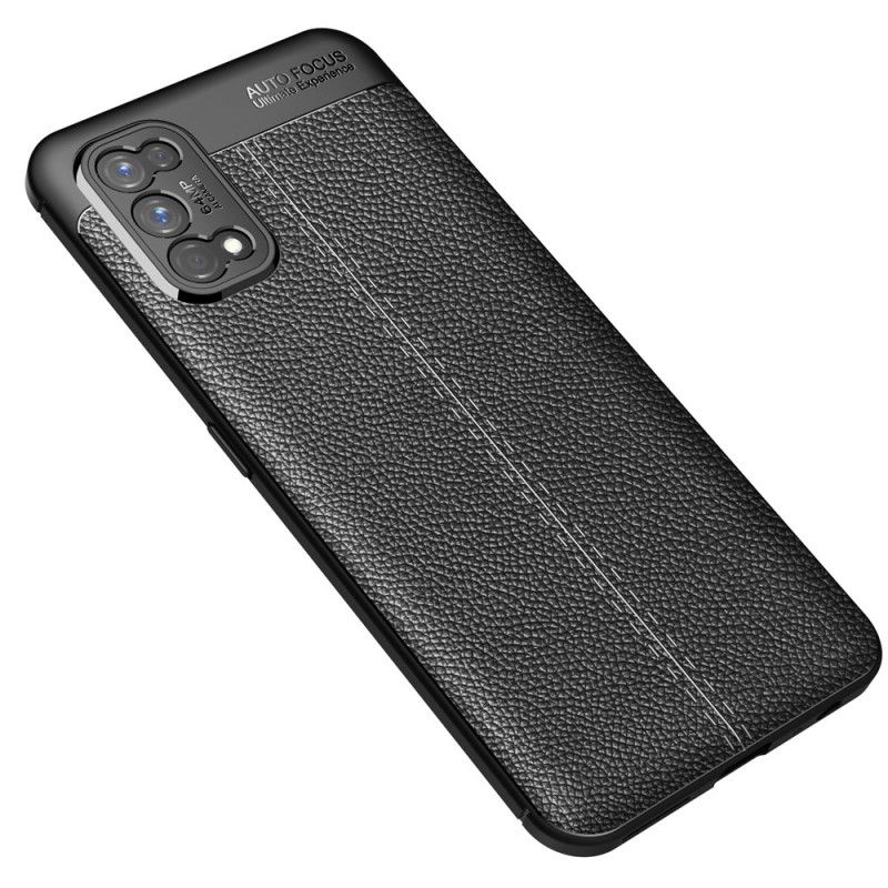 Case Hoesje Realme 7 Pro Rood Zwart Telefoonhoesje Dubbellijns Lychee Leereffect
