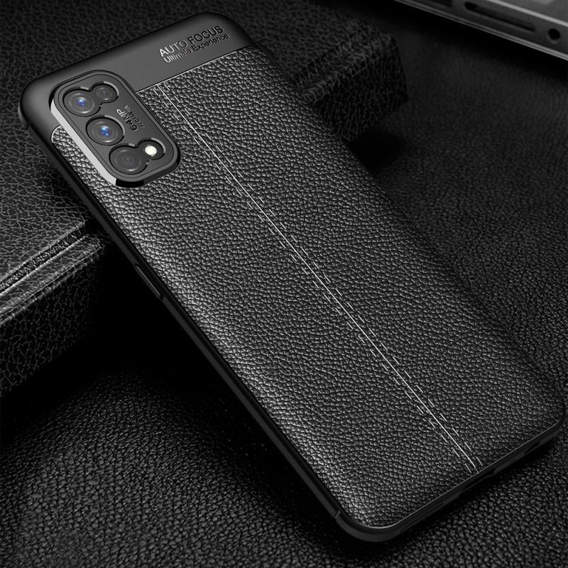 Case Hoesje Realme 7 Pro Rood Zwart Telefoonhoesje Dubbellijns Lychee Leereffect