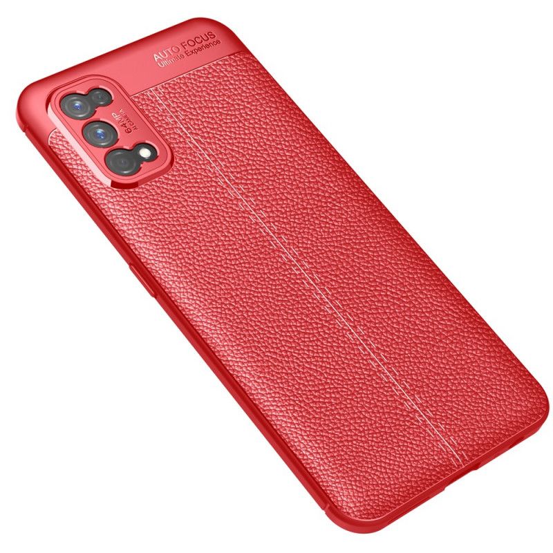 Case Hoesje Realme 7 Pro Rood Zwart Telefoonhoesje Dubbellijns Lychee Leereffect