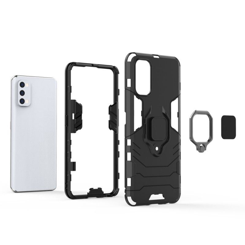 Hoesje voor Realme 7 Pro Rood Zwart Resistente Ring