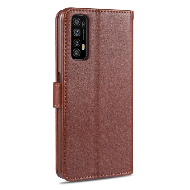 Leren Hoesje Realme 7 Pro Rood Zwart Azns Kunstleer