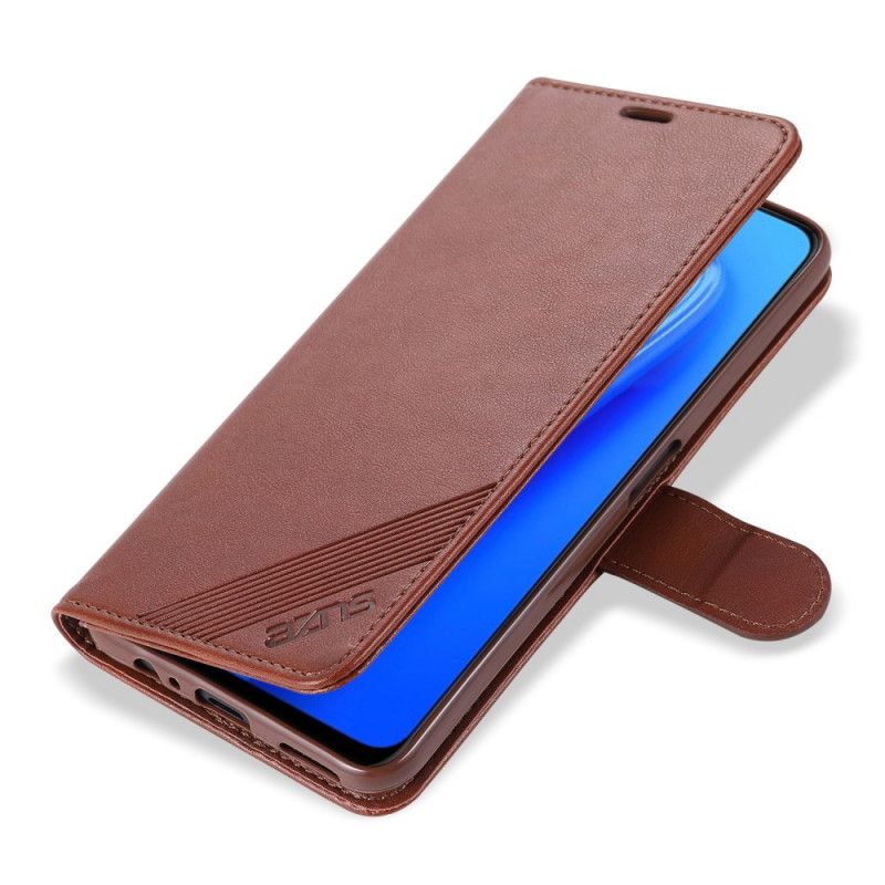 Leren Hoesje Realme 7 Pro Rood Zwart Azns Kunstleer