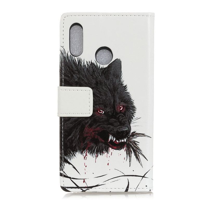 Leren Hoesje voor Alcatel 1S (2020) / 3L (2020) Hongerige Wolf