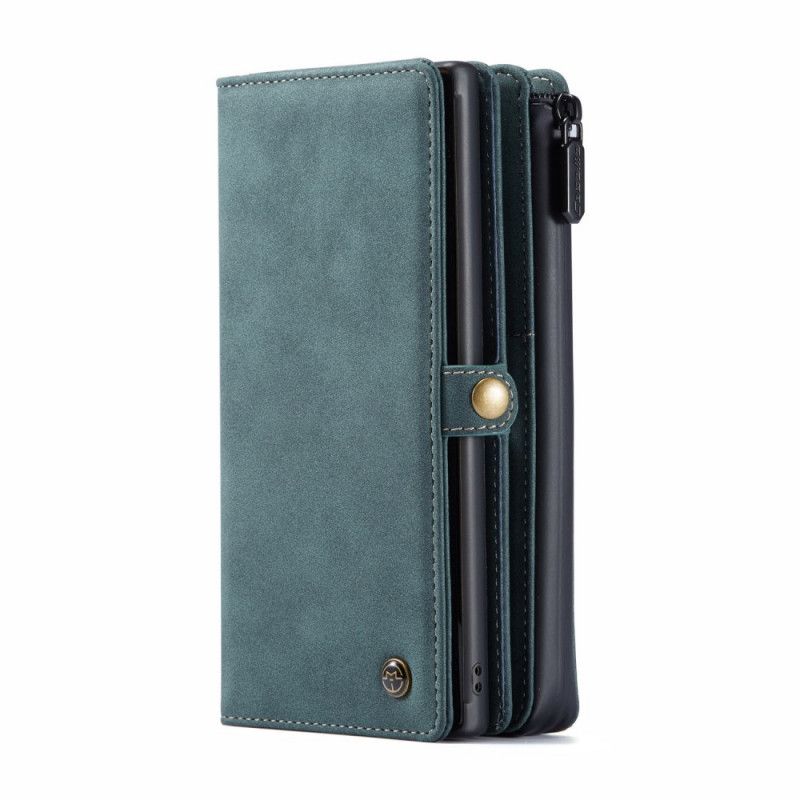 Bescherming Hoesje Samsung Galaxy Note 10 Grijs Zwart Vintage Lederen Tas