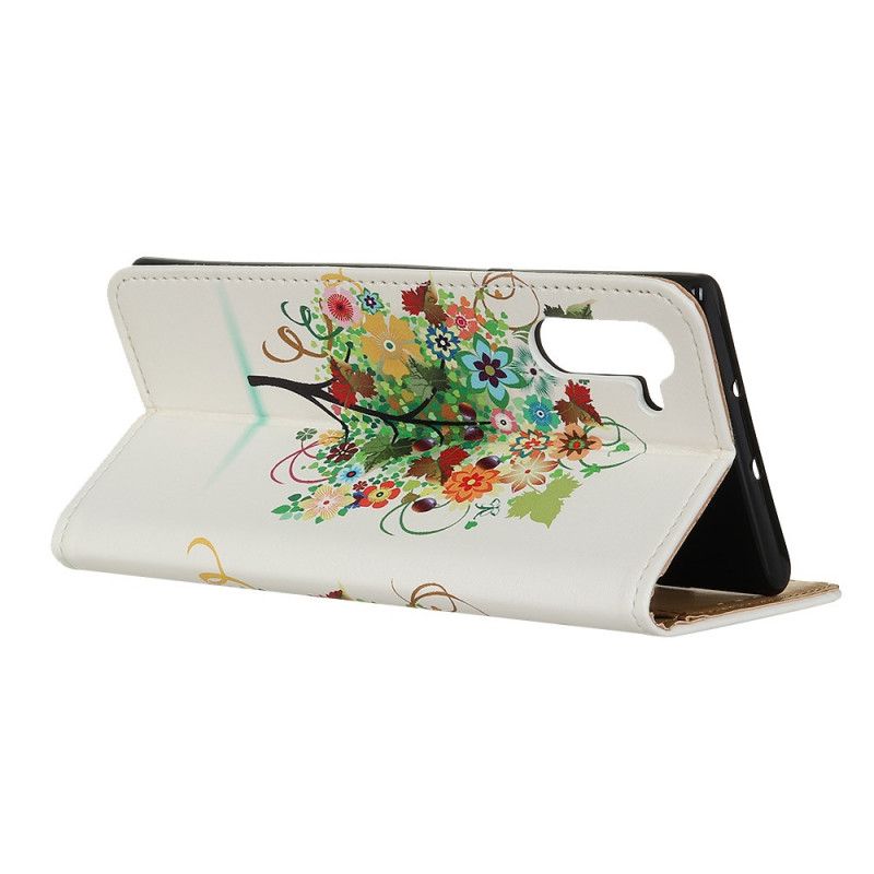 Bescherming Hoesje Samsung Galaxy Note 10 Lichtblauw Bloeiende Boom