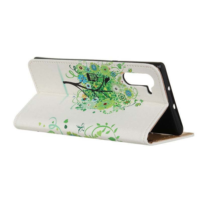 Bescherming Hoesje Samsung Galaxy Note 10 Lichtblauw Bloeiende Boom