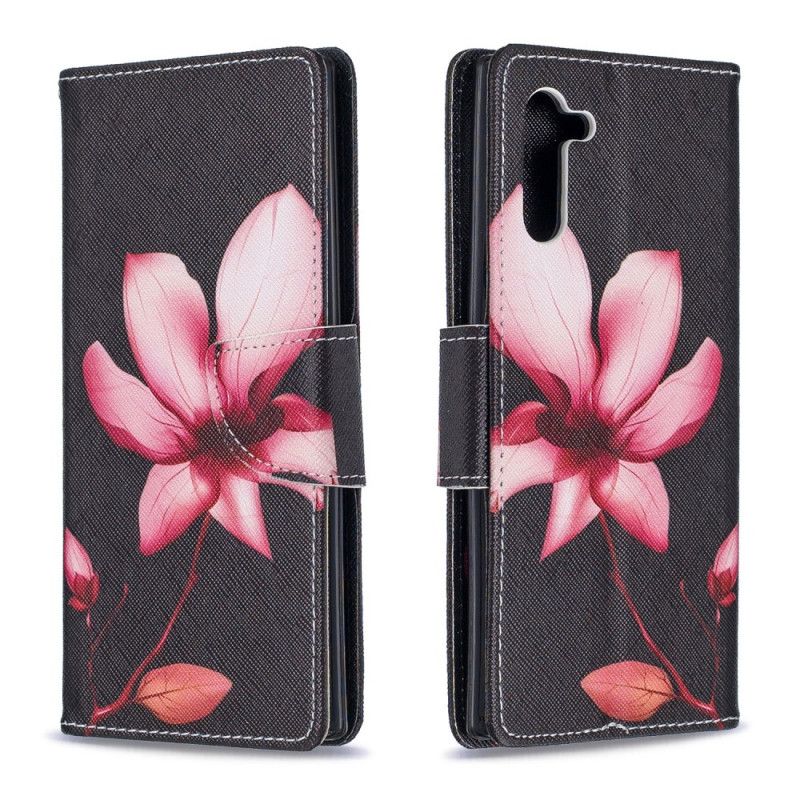 Bescherming Hoesje Samsung Galaxy Note 10 Telefoonhoesje Roze Bloem