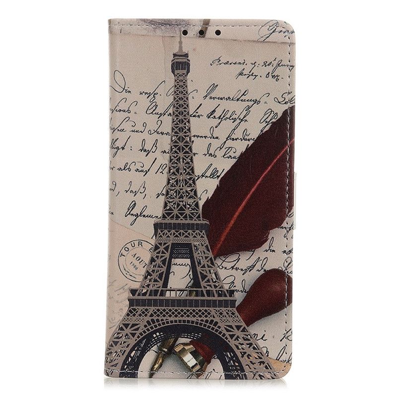 Cover Folio-hoesje Samsung Galaxy Note 10 Telefoonhoesje Eiffeltoren Van De Dichter