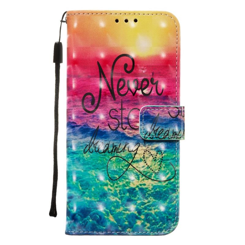 Cover Folio-hoesje Samsung Galaxy Note 10 Telefoonhoesje Stop Nooit Met Dromen