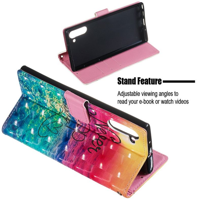Cover Folio-hoesje Samsung Galaxy Note 10 Telefoonhoesje Stop Nooit Met Dromen