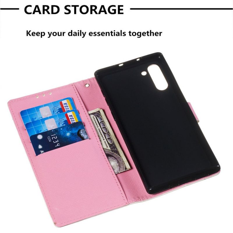 Cover Folio-hoesje Samsung Galaxy Note 10 Telefoonhoesje Stop Nooit Met Dromen